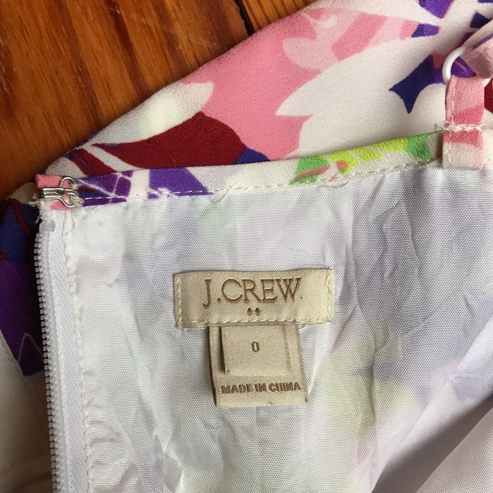 J. Crew Purple Pink Green Floral Dress, EUC, 0 - Picture 8 of 11